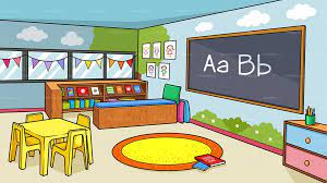 Preschool Classroom Background Cartoon Vector Clipart - FriendlyStock
